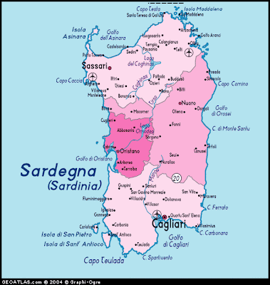 Sardegna Map Geography Regions