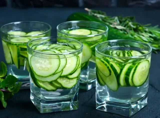 Glasses of Cucumber Water