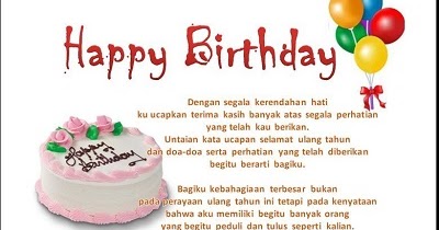 Kata Ucapan Selamat Ulang Tahun Bahasa Inggris