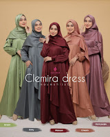 Koleksi Clemira Dress by Nayma Hijab | Gamis Polos Cantik Elegant