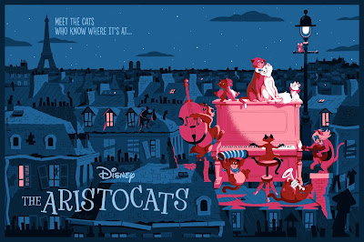 The Aristocats Screen Print by David Merveille x Mondo x Cyclops Print Works