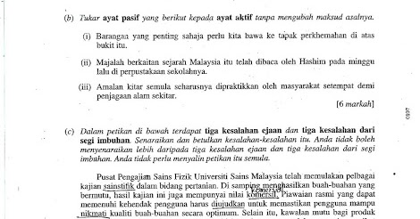 Soalan Dan Jawapan Kesalahan Bahasa Pt3 - Selangor b