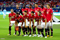 MANCHESTER UNITED F. C. - Manchester, Inglaterra, Reino Unido - Temporada 2017-18 - David de Gea, Romelu Lukaku, Marcus Rashford, Chris Smalling, Paul Pogba y Victor Lindelof; Henrikh Mkhitaryan, Antonio Valencia, Ander Herrera, Jesse Lingard y Daley Blind - MANCHESTER UNITED F. C. 2 (Romelu Lukaku, Marcus Rashford) MANCHESTER CITY F. C. 0 - 20/07/2017 - Partido amistoso para la International Champions Cup - Houston, Texas, Estados Unidos, NRG Stadium