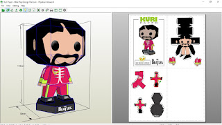 Kuri Paper - Pop Mini Funko George Harrison Beatles Papercraft