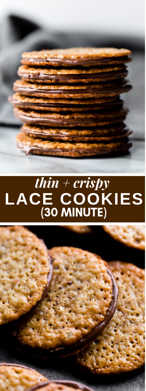 Easy Lace Cookies #dessert #chocolate