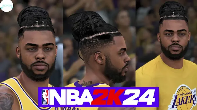 NBA 2K24 D'Angelo Russell Cyberface & Hairstyle Update