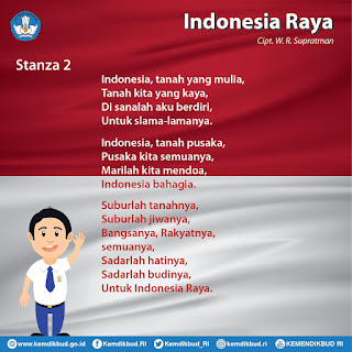 Lagu Indonesia Raya secara Utuh terdiri atas  LAGU INDONESIA RAYA STANZA 1, 2, 3 LENGKAP DENGAN PENJELASANNYA