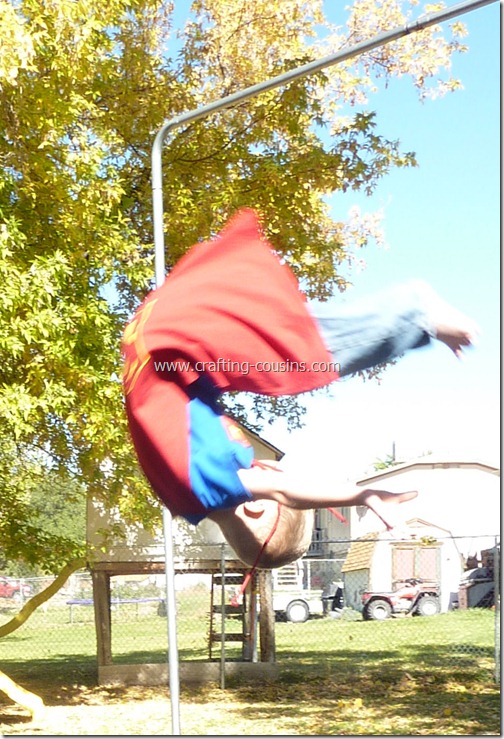 Super Hero Cape made from a tee shirt.  Tutorial by Crafty Cousins (42)