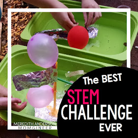 The Best STEM Challenge EVER! Design and create a cargo ship with the engineering design process. Build a boat and test it out while learning about density, buoyancy, and Archimedes' Principle. Read the post for 8 more amazing STEM challenges!  | Meredith Anderson -  Momgineer