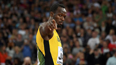 Grief in the frame of the photo frame ( Usain Bolt.)