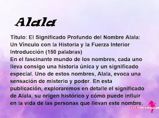 significado del nombre Alala