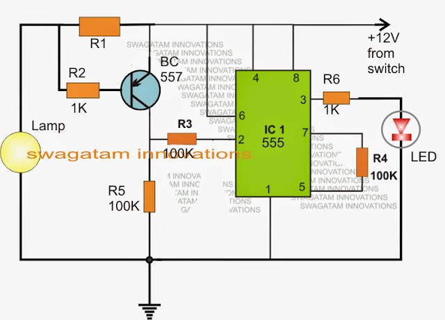 Car brake light lamp fused blown indicator circuit