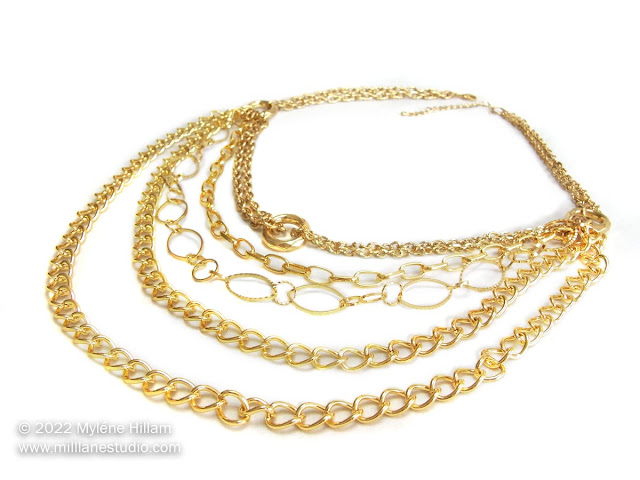 multi-layered chunky gold necklace