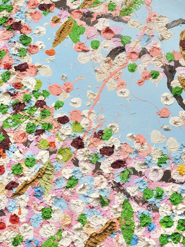Parijs: Fondation Cartier: "Cherry blossoms" door Damien Hirst