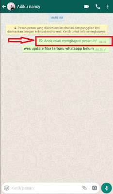 Hapus pesan di whatsapp yang terlanjur terkirim kepada akseptor Cara Jitu Hapus Pesan Whatsapp Yang Sudah Terlanjur Terkirim