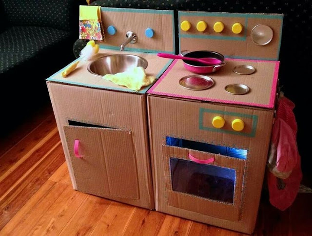 Recycle craft; kids toys made from cardboard