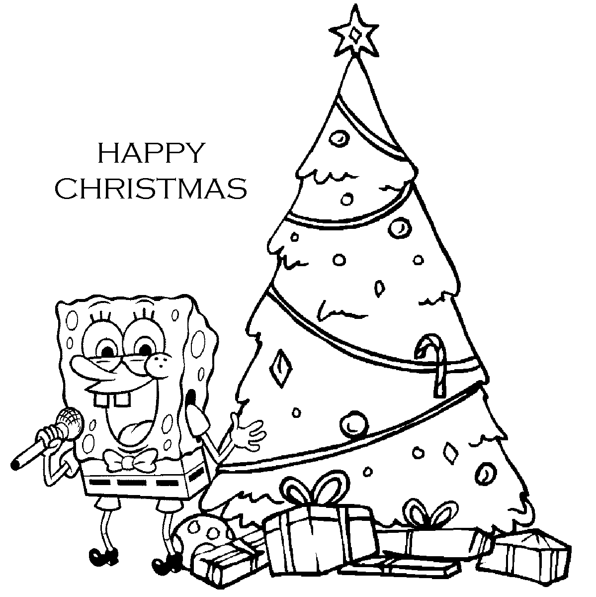 spongebob christmas coloring pages