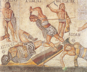 Gladiators, Ancient Rome, Mosaic