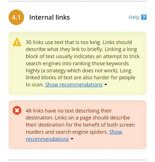 Internal link buruk