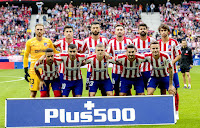 CLUB ATLÉTICO DE MADRID. Temporada 2019-20. Oblak, José María Giménez, Felipe, Héctor Herrera, Diego Costa, Joao Félix; Renan Lodi, Ángel Correa, Trippier, Koke y Saúl. CLUB ATLÉTICO DE MADRID 0 REAL CLUB CELTA DE VIGO 0. 21/09/2019. Campeonato de Liga de 1ª División, jornada 5. Madrid, estadio Wanda-Metropolitano (57.701 espectadores).