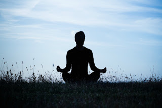 Meditative pose during chanting of OM