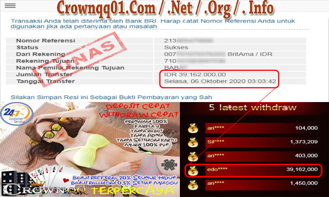 CrownQQ Agen DominoQQ BandarQ dan Domino99 Online Terbesar