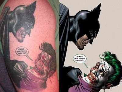 Batman and Joker Cartoon Tattooos