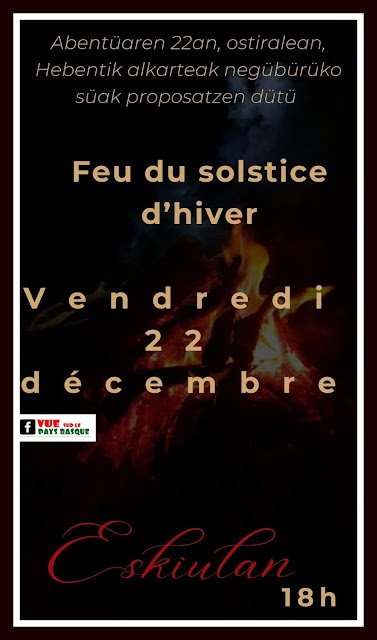 Feu du solstice d'hiver à Esquiule