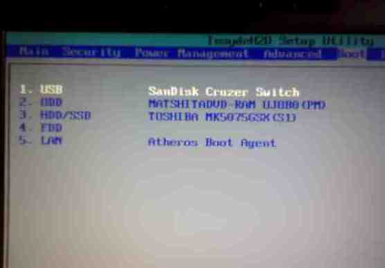 Boot from USB, Choose Booting
