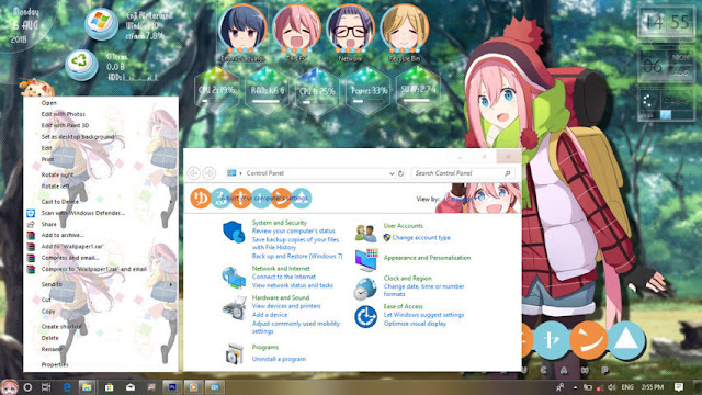 Windows 10 Ver. 1709 Theme Yuru Camp by Enji Riz