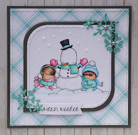 Winter / Christmas card using Snowman Love by Stamping Bella