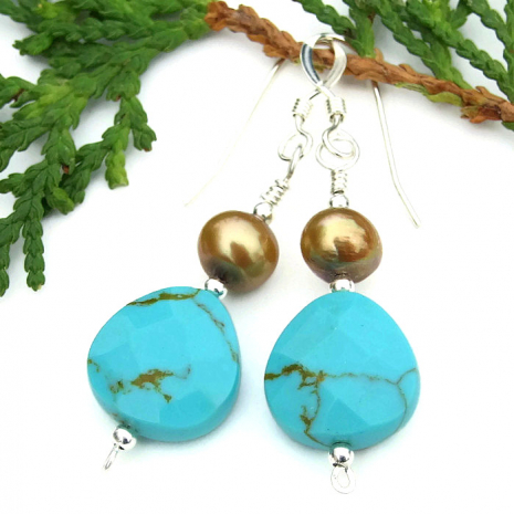 turquoise earrings gift for women