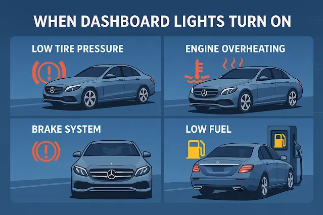 ベンツE400の警告灯が点灯する主なシチュエーション
