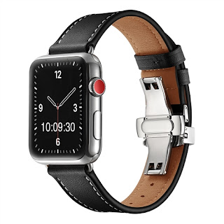 leather black apple straps