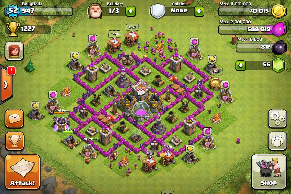 Layout Stadhuis level 7 Clash of Clans Holland
