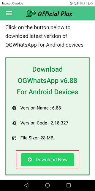 ogwhatsapp tidak jauh berbeda dengan gbwhatsapp dan whatsapp plus