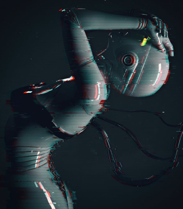 Kenneth Kenn Little AGhostInEveryRoom arte ilustrações ficção científica 3d renders robôs mulheres cyberpunk futurista