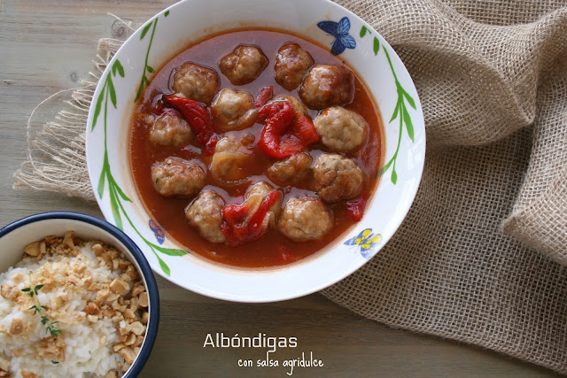 albóndigas, salsa agridulce, albóndigas con salsa agridulce