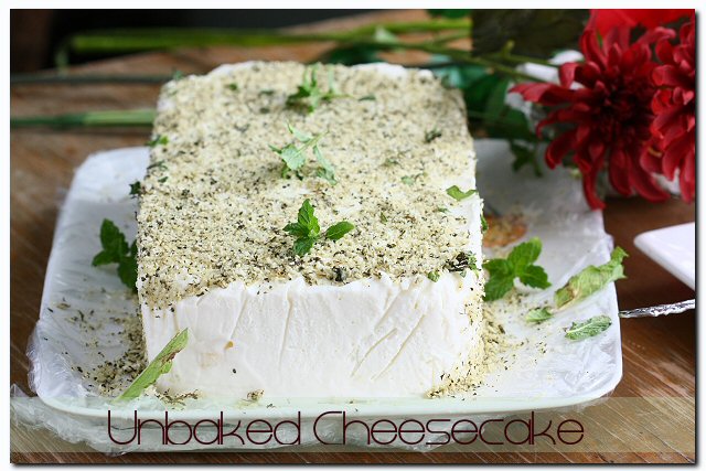 Unbaked Cheesecake with Mint and Coconut