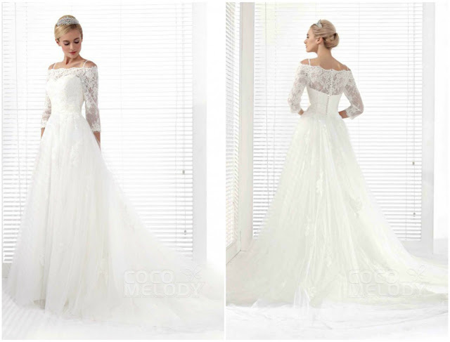  Glamorous A-Line Spaghetti Strap Chapel Train Tulle Wedding Dress