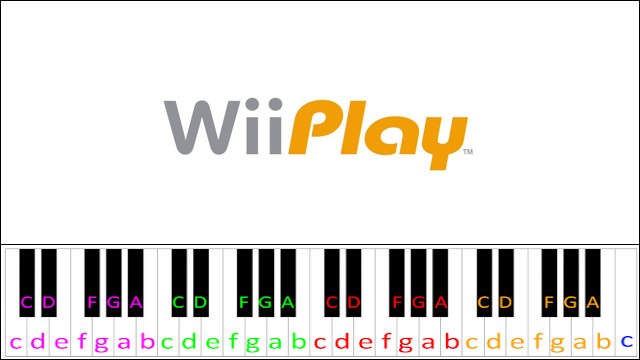 Wii Play - Title Screen Piano / Keyboard Easy Letter Notes for Beginners