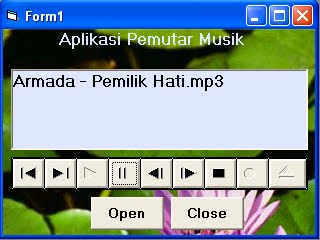 Hasil program aplikasi mp3 player dengan vb 6.0