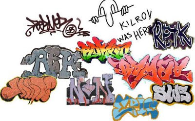 various colors graffiti alphabet