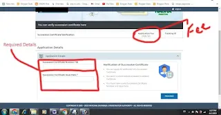Details required in verification of succession certificate process