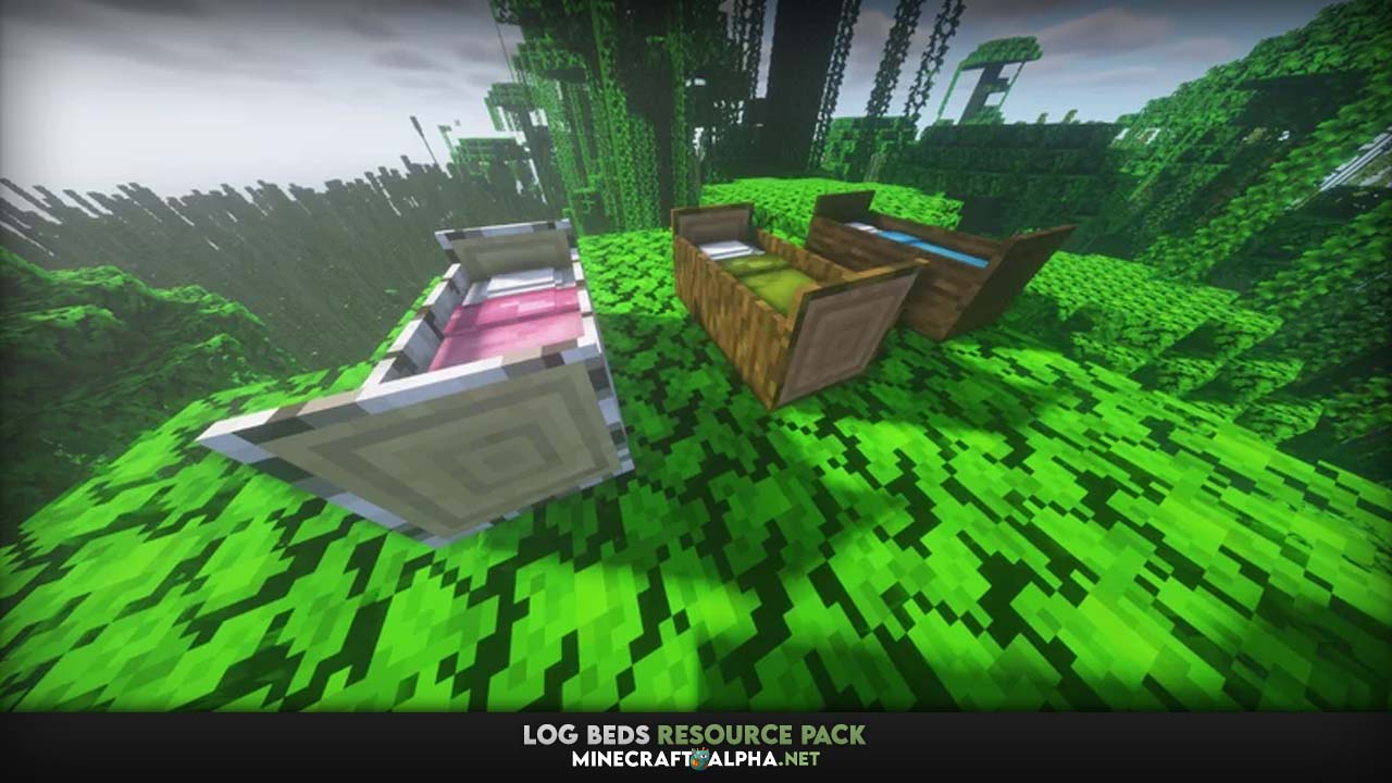 Log Beds Resource Pack [1.19, 1.18.2, 1.17.1] (Better Vanilla Beds for Minecraft)