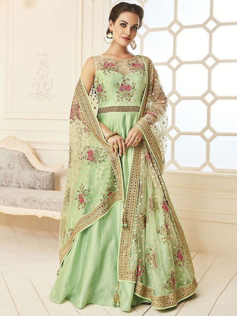 green-partywear-gown-suit