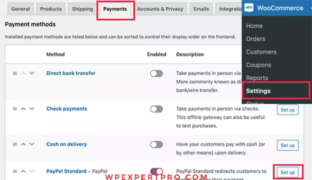Select payments
