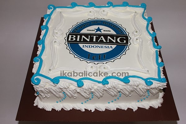 IKA Bali Cake Square cake with Bintang Beer Logo