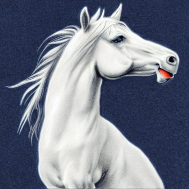 ART GALLERY - Art Drawing of a White Horse Wallpaper HD