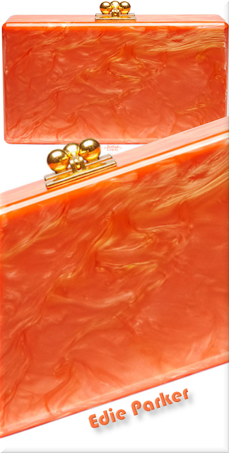 ♦Edie Parker Jean orange solid acrylic clutch bag #edieparker #bags #pantone #orange #brilliantluxury